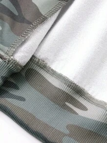 DAZY Men's Camouflage Pattern Letter Embroidery Hooded Streetwear Sweatshirt Sweatshirt, Autumn - Multicolor - View 3