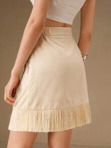 Anewsta Women's Elegant Sequin Embroidered Flounce Hem Skirt, Luxurious Party Costume For Halloween, Christmas, Fashion & Versatile