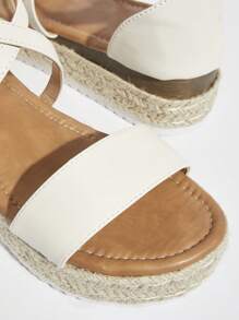 SHUZIA Damskie sandały na platformie w jednolitym kolorze, minimalistyczne, wiązane na koturnie