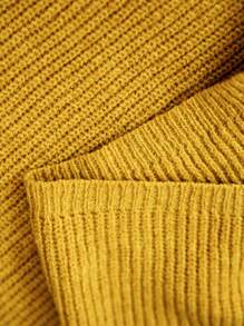 Elenzga Áo khoác cardigan dài màu trơn cỡ lớn, thường ngày cho mùa thu/đông - Màu vàng - Xem 5