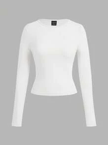 SHEIN EZwear 3-częściowy damski zestaw koszulek z długim rękawem i golfem, w kolorze czarnym/bordowym/białym, jesień/zima - Wielokolorowe - Zobacz 8