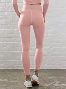 Musera Sport 交叉腰部修身运动紧身裤 夏季 假日 健身房 健身 秋季 瑜伽 普拉提 日常休闲 - 淺粉色 - 查看 4