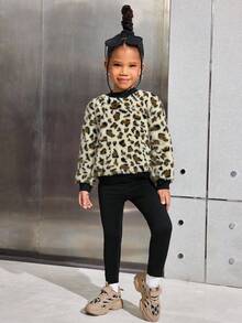 Conjunto informal de niña con parte superior de punto con estampado de corazón y pantalones de punto de unicolor, conjunto de atuendos de vuelta al colegio para mujeres y niñas, conjuntos de ropa para niñas pequeñas, conjuntos de ropa de otoño para niñas pequeñas