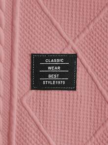 Manfinity NXTstreet Áo thun nam tay dài dệt kim họa tiết hình học và chữ cái, phong cách mùa thu những năm 2000 - Hồng - Xem 3