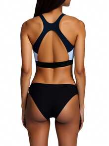 Roxy Active Women's Crop Top Bikini Top Anthracite - Black - View 2