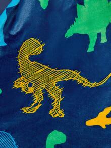 Discovery X SHEIN 1pc Dinosaur Printed Flannel Blanket, Soft & Warm For Bed, Sofa, Exploration Discovery Design - Multicolor - View 4
