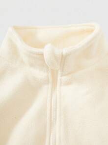 SHEIN 2pcs/Set Tween Girls Casual Solid Color Thermal Lined Stand Collar Half Zip Pullover Sweatshirt And Pants, Comfortable Fabric Suitable For Daily Wear, School, Indoor, Outdoor, Outing, Minimalist, Sportswear, Autumn/Winter, Thick Clothing,ChicAutumn,Halloween, Christmas