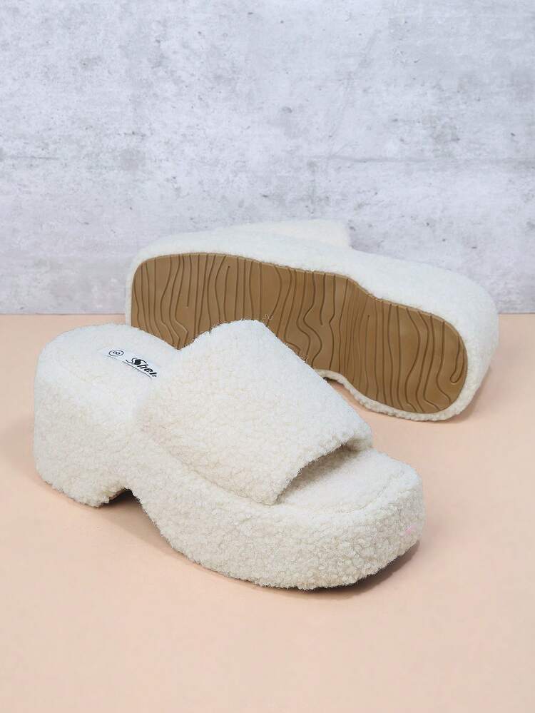 Minimalist Single Band Furry Slippers