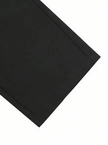 Manfinity Mode Men's Suit Pants, Casual Straight-Leg Fashion Versatile Suit Pants, Black Dress Pants - Black - View 7