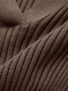 DAZY Women's Casual Solid Color Slim Fit Long Sleeve Sweater Fall