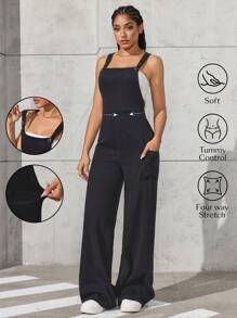 Flexra Casual Loose Pocket Women's Denim Jumpsuit, Suitable For Everyday Wear