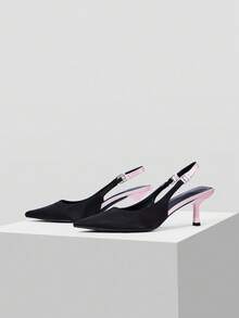 Mnmlis Tocuri stiletto cu vârf ascuțit și design cu baretă în culori contrastante