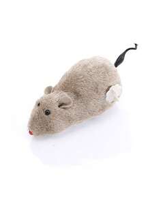 PETSIN 1 件毛绒弹簧老鼠，逗猫链老鼠玩具，跑老鼠，自娱自乐猫玩具，猫玩具，宠物玩具 - 彩色 - 查看 10