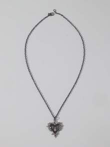 ROMWE Goth 1 pieza Collar con colgante de cruz de rosa espinosa de estilo gótico retro oscuro, regalo para fiesta de vacaciones - Negro - Ver 3