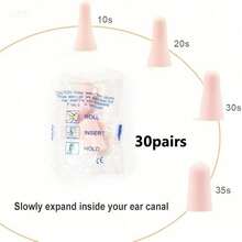 50 对/30 对/20 对泡沫耳塞，独立包装 32db Nrr 降噪耳塞，适用于睡眠、打鼾、旅行、大声音乐、音乐会、射击、工作、建筑、听力保护 - 淺粉色 - 查看 11