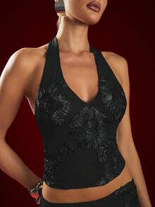 Hauture Elegantes, sexy Jacquard-Trägertop mit Rückenausschnitt - Sommer, Halloween, Nachtausgang