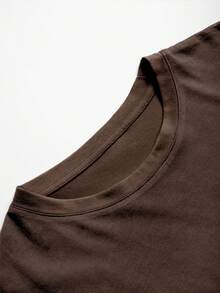 INAWLY Camiseta holgada para mujer talla grande con gráfico de "MAMA" con rhinestones - Café integral - Ver 3