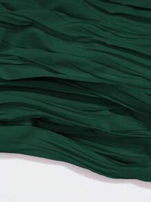 Irokai 女士纯色蝴蝶结装饰荷叶边浴衣 - 綠色 - 查看 3