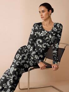 Shutterstock Glamance 女士超长连衣裙，黑色，适合秋季派对和冬季 - 黑色 - 查看 5