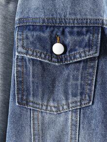 Tween Boys Denim Jacket 2-Piece Boys' Casual Washed Denim Jacket And Coat, Versatile Street Style Essential For All Seasons  Kids Jeans Jacket Kids Denim Jacket Boys Jean Jacket Boys Jackets Fall Winter - Medium Wash - View 4