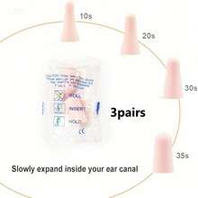 50 对/30 对/20 对泡沫耳塞，独立包装 32db Nrr 降噪耳塞，适用于睡眠、打鼾、旅行、大声音乐、音乐会、射击、工作、建筑、听力保护 - 淺粉色 - 查看 9