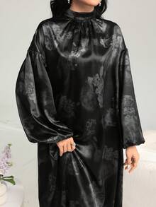 Al Najma Fashionable Floral Sequin & Glitter Print Dress, Suitable For Casual, Evening, Commute And Daily Wear