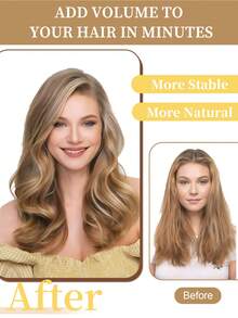 8PCS With 16 Clips Straight Clip In Hair Extensions 100% Real Human Hair Color P4/27# Medium Brown Highlights Honey Blonde 12-18 Inch Double Weft Invisible Clip Hair Extensions Remy Natural Human Hair For Women Girl Daily Full Head Use - SP4/27 - View 4