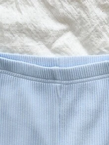 SHEIN Vintaside Kids Ensemble Sweat-shirt-shirt en polaire de teddy à broderie florale décontractée et leggings contrastés en dentelle pour bébé fille, automne/hiver - Multicolore - Voir 5