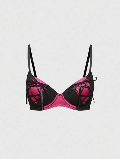 J-Fashion Y2K Contrast Color Strap Underwire Bra For Women