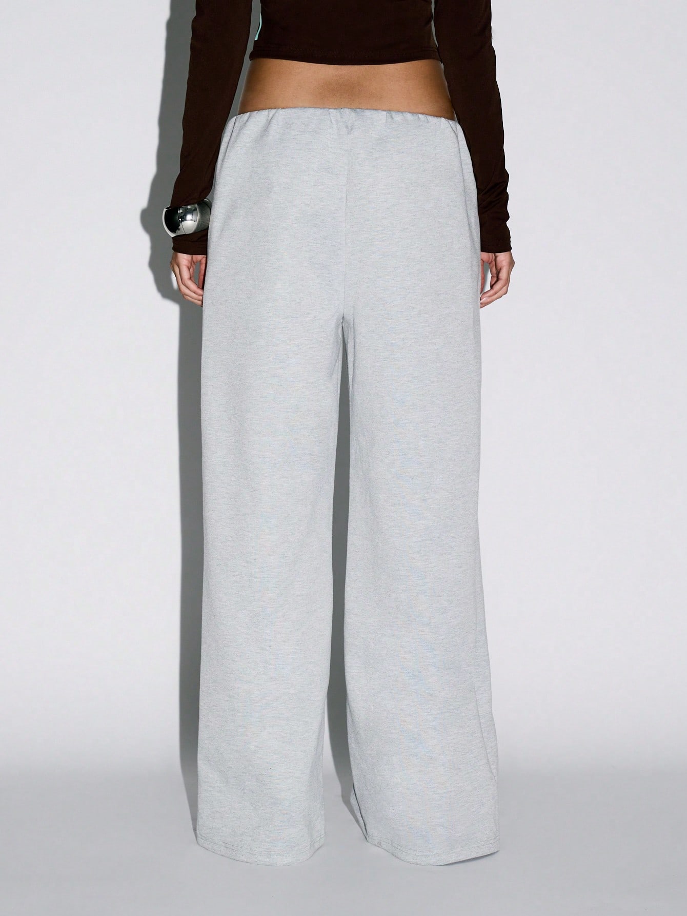 KIZN Pantalon de survêtement en jersey à jambe large avec ceinture élastique