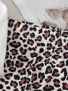 2 件女婴 Y2K 休闲街头豹纹蝴蝶结印花白色长袖圆领套头衫和豹纹迷彩裤套装，适合秋冬季 - 白色 - 查看 8