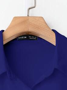 Franclia Áo khoác cardigan tay dài cổ bẻ kiểu Pháp thanh lịch, buộc dây phía trước, áo cánh trắng mới cho nữ mùa hè - Xanh đậm - Xem 3