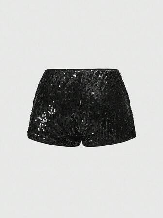 ROMWE Grunge Punk Damen sexy Minirock mit extra tiefer Taille, Glitzer-Pailletten, geeignet für Sommer Strand, Abschluss, Ostern, Konzert, Nashville Urlaub, Abschlussball, Punk-Stil, Musikfestival