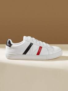 CUCCOO EASI Women's Lace-Up Contrast Color Flat Casual Sneakers - White - View 7