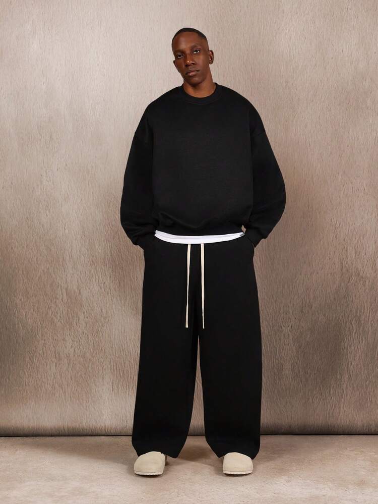 Oversized Essential Crewneck Sweatshirt With Heavy