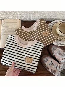 2件套男童条纹针织休闲圆领运动衫套装