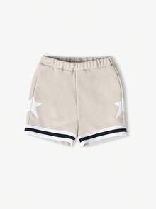 SUMWON Kids Brooklyn Two Piece Set Summer Boys Outfit Cream Stripes Streetwear Style Urban Team Varsity Fashion Shorts Set