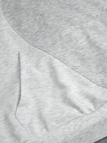 Manfinity EMRG Men's Casual Patchwork Print Pocket Drop Shoulder Loose Hoodie, Spring/Autumn - Multicolor - View 3