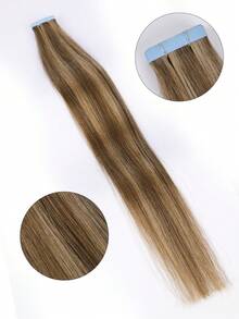 20pcs 50g Tape In Hair Extension, 100% Human Hair Extension For Salon Silky Seamless Invisible, Invisible Tape 6P27# Light Brunette Brown To Honey Blonde Balayage Highlight  Color, For Thinning Hair Woman Natural Look Top Salon Quality ,Back To School Season  ,Holiday Shopping Season, Can Be Reused ,For Fine Or Thin Hair ,Add Volume - S6/27 - View 3