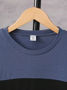 Vacaura 青少年男孩休闲运动圆领长袖针织T恤 - 藍色 - 查看 4