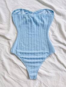 Soleia 女士海星装饰修身连体衣，适合海滩度假、约会、下午茶、假日、音乐节等场合，波西米亚风格 - 淺藍色 - 查看 2