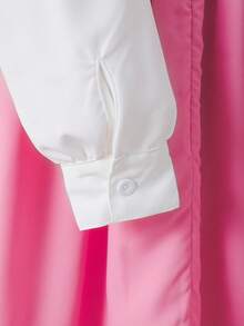 2 pièces Ensemble de chemise formelle à manches longues et robe sans manches avec décoration nœud mignon pour jeunes filles. Convient pour les sorties, les rassemblements, l'école et les activités de loisirs - Multicolore - Voir 5