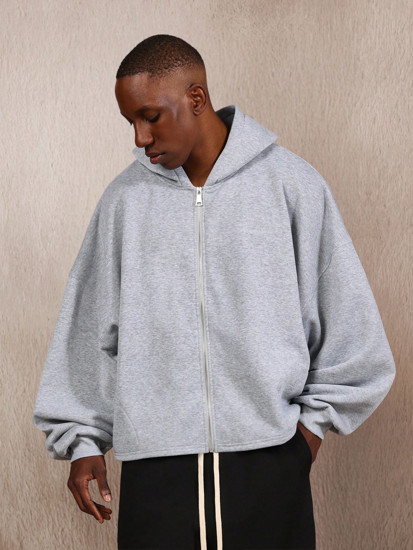Essential Premium Heavyweight Full Zip Hoodie With Split Pockets
