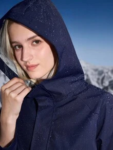 In My Nature 女士撞色拼布连帽户外雨衣夹克