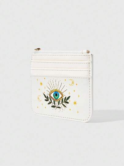 Fairycore محفظة بطاقات بطبعة نجوم وأقمار العيون