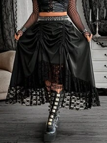 Whyspr Grunge Punk Halloween  Plus Size Skirts - Multicolor - View 8