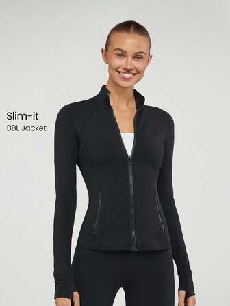GLOWMODE FeatherFit™ Slim-It Streamline Performance Secure Pockets Zip Up Long Sleeve Jacket Low Impact Yoga Daily Fall
