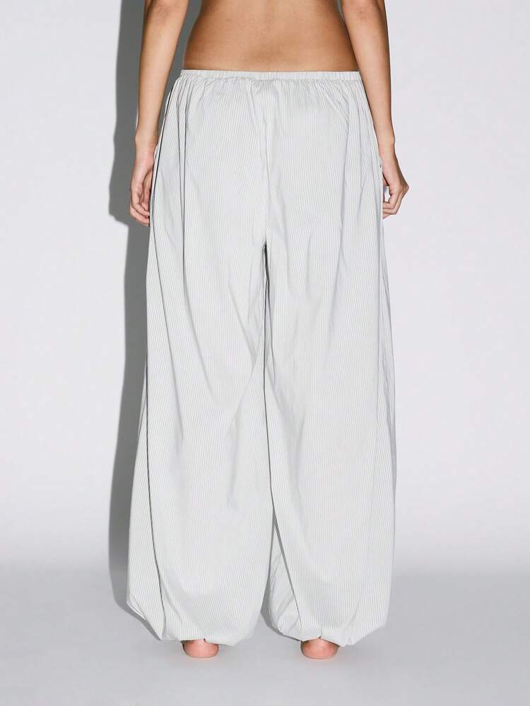 KIZN Pantalones de globo con cintura elástica, corte holgado, verano relajado, pierna ancha, cómodo, vacaciones, playa, resort, ligero, fluido, pantalones harem casuales