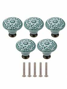 10 件抽屉把手，极具吸引力的橱柜旋钮拉手简约手柄，不锈钢陶瓷厨柜复古把手，橱柜浴室现代门把手，厨房创意抽屉家具五金 - 彩色 - 查看 27