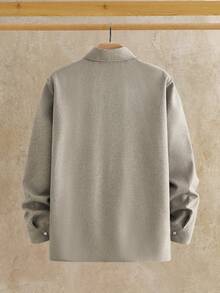 Manfinity NXTstreet Camisa de manga larga de corte slim con cuello regular, de tejido casual, adecuada para uso diario. Disponible en gris claro, beige, caqui y otros colores, ideal para el otoño y el estilo "Old Money". - Multicolor - Ver 4